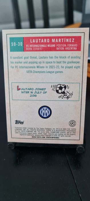 Lautaro Martinez Topps UEFA Club Competition 2023 59 inset card
