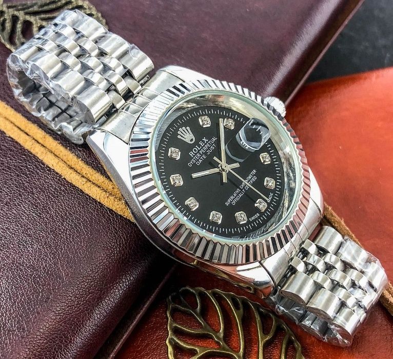 Часы Rolex Date Just Silver-Black . Лучшая классика от Ролекс!