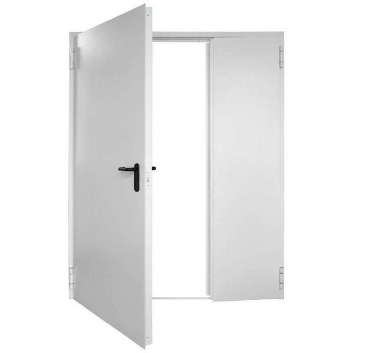 Drzwi Dwuskrzydłowe Stalowe Techniczne Metalowe Uniwersalne 140 cm