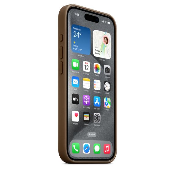 Capa iPhone 15 Pro FineWoven Castanho-toupeira