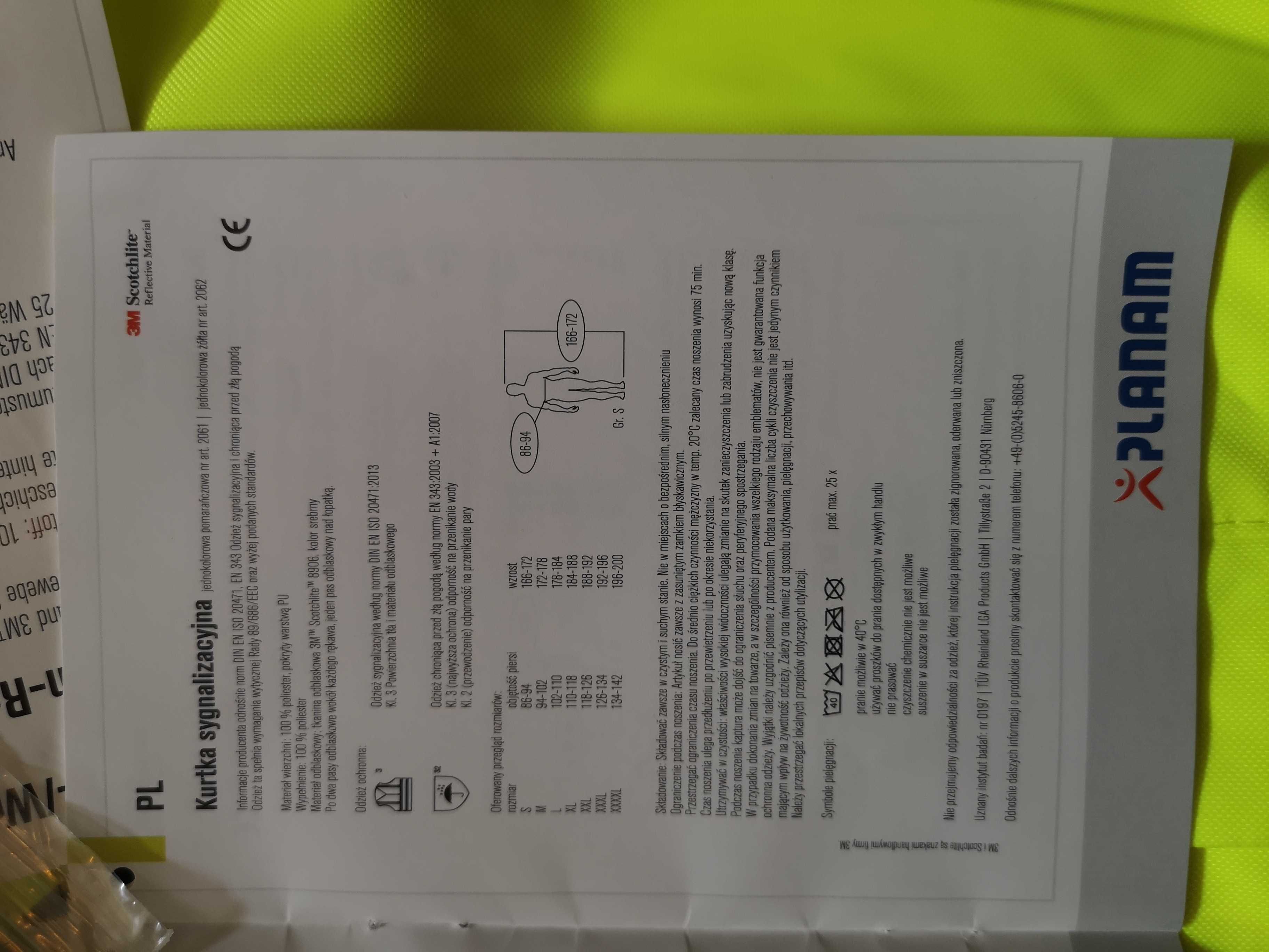 Kurtka ochronna, robocza - PLANAM, sygnalizacyjna