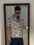 (L) Гавайка International zara летняя рубашка с коротким рукавом