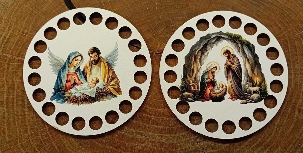 Bazy świąteczne do szydełkowania wzory 10cm kolorowe bombki