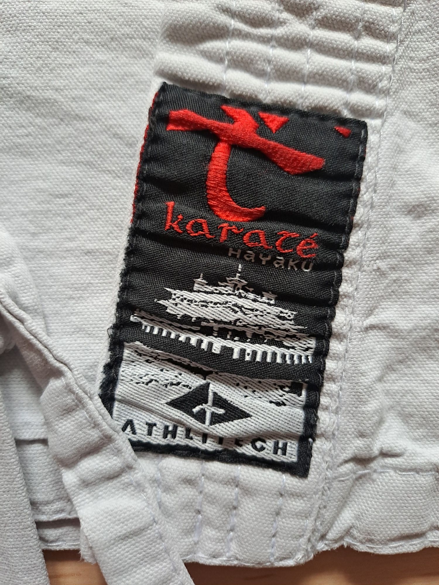 biale kimono karate athlitech zestaw spodnie i gora na 140