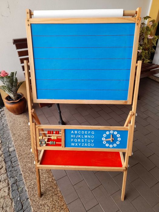 Quadro didático para criança madeira escrever duplo