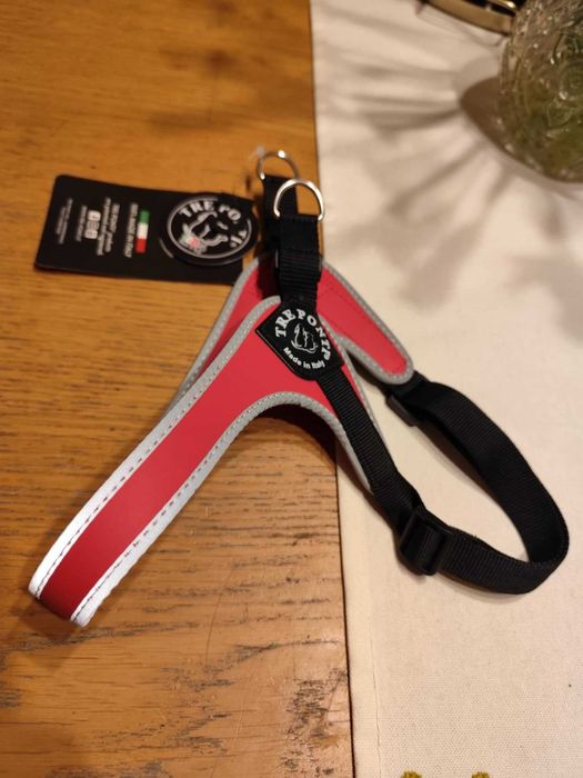 SZELKI dla psa Mops Shih Tzu Shiba 50-67 cm TRE PONTI czerwone rozm. 3