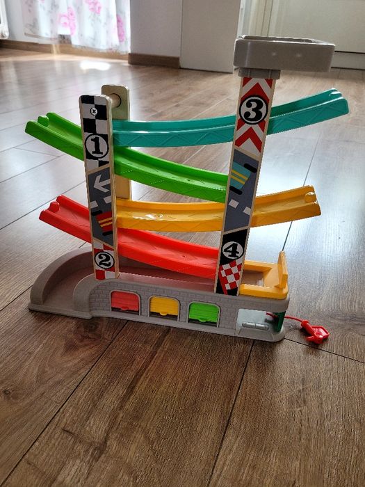 Drewniany Tor wyścigowy z parkingiem i garażami Small Foot