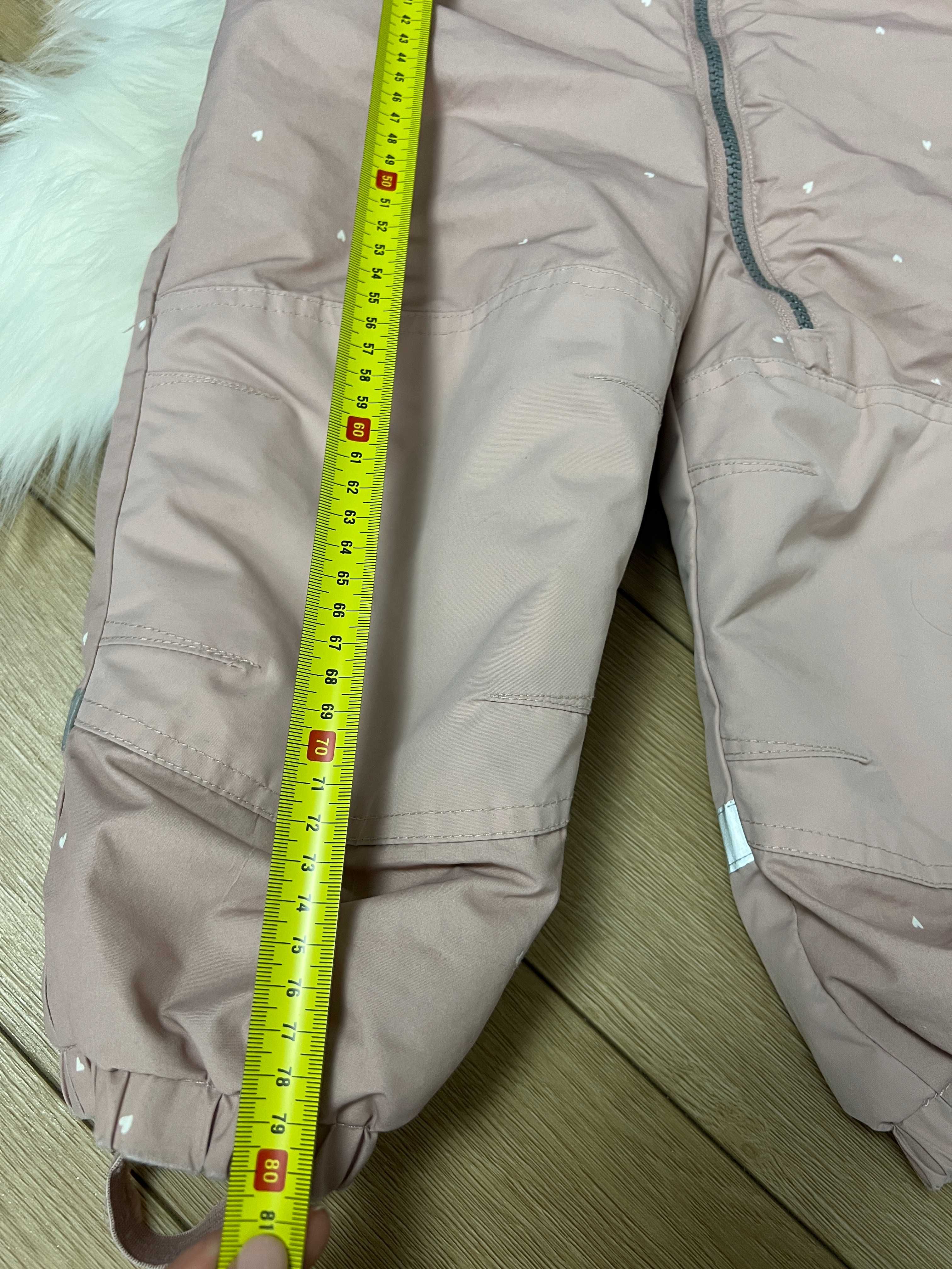 Kombinezon zimowy H&M pudrowy róż rozmiar 92/98 odpinany kaptur