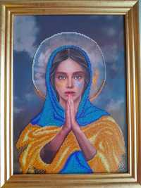 Картина бісером,  вишита картина, Молитва за Україну.