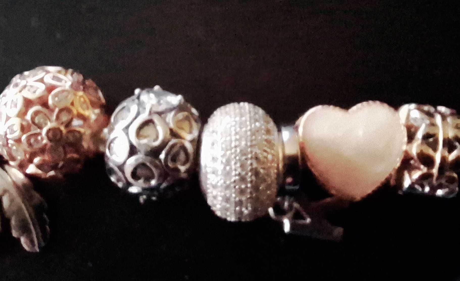 Bransoletka srebrna beads