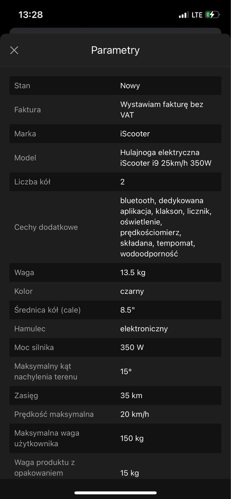 Hulajnoga iscooter i9