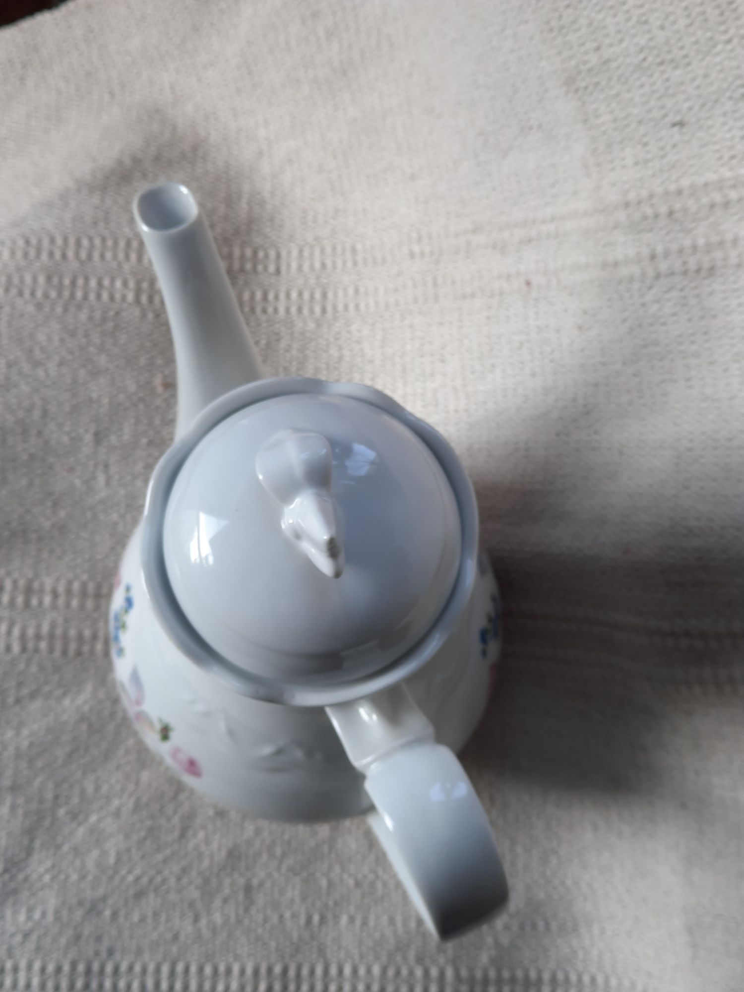 Dzbanek kahla kwiaty porcelana biała okrągły niemcy unikat kawa herbat