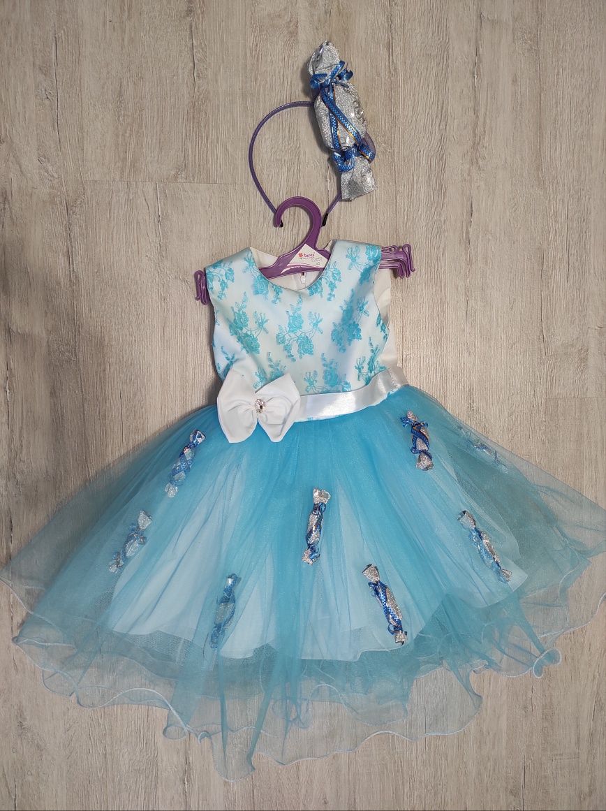 Красивое платье конфетка с обручем на девочку
