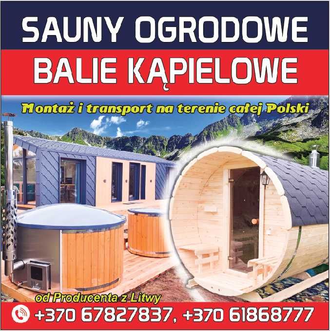 Mobilna Sauna Ogrodowa Sauny Beczki Balie Banie Ruskie Producent LT !