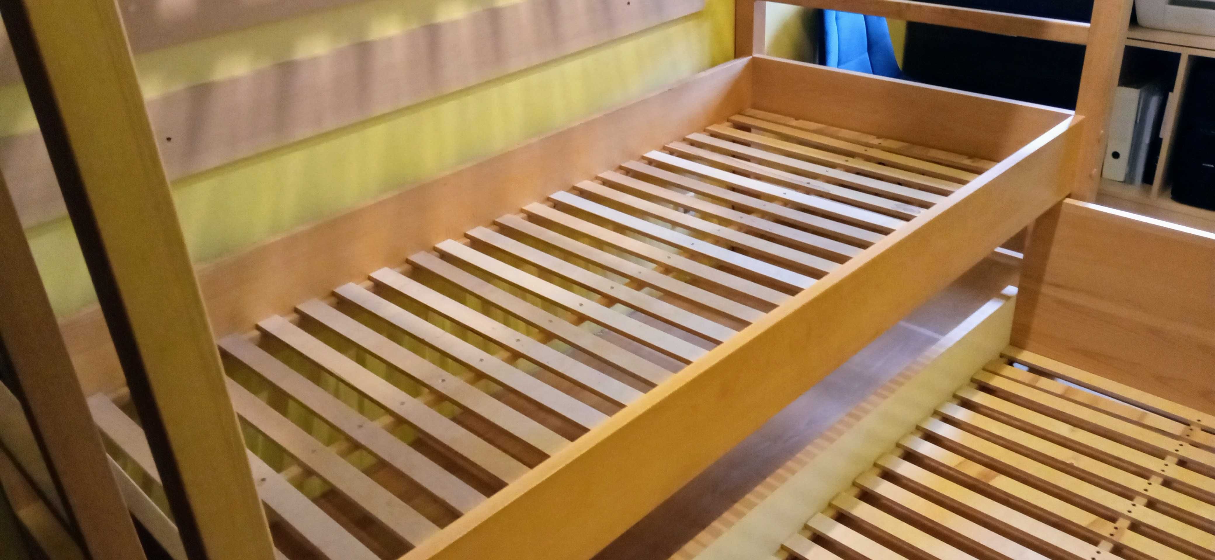 Łóżko Piętrowe - Jakość Drewno Lite Buk +3 x Materac + Wieszak + Dowóz
