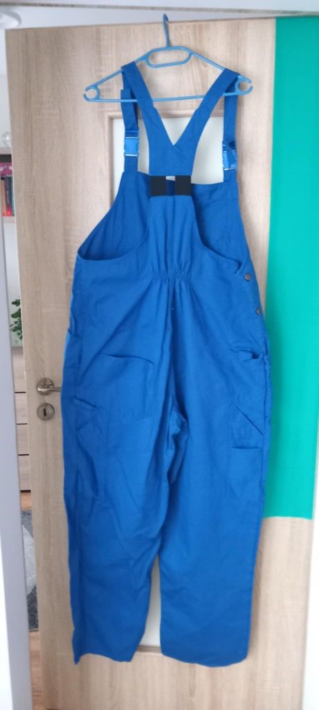 Męskie niebieskie ogrodniczki, 100% bawełna, r. XXL