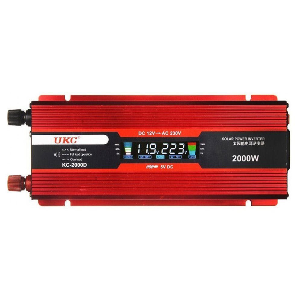 Перетворювач напруги з 12V на 220V, 2000W + LCD, KC-2000D