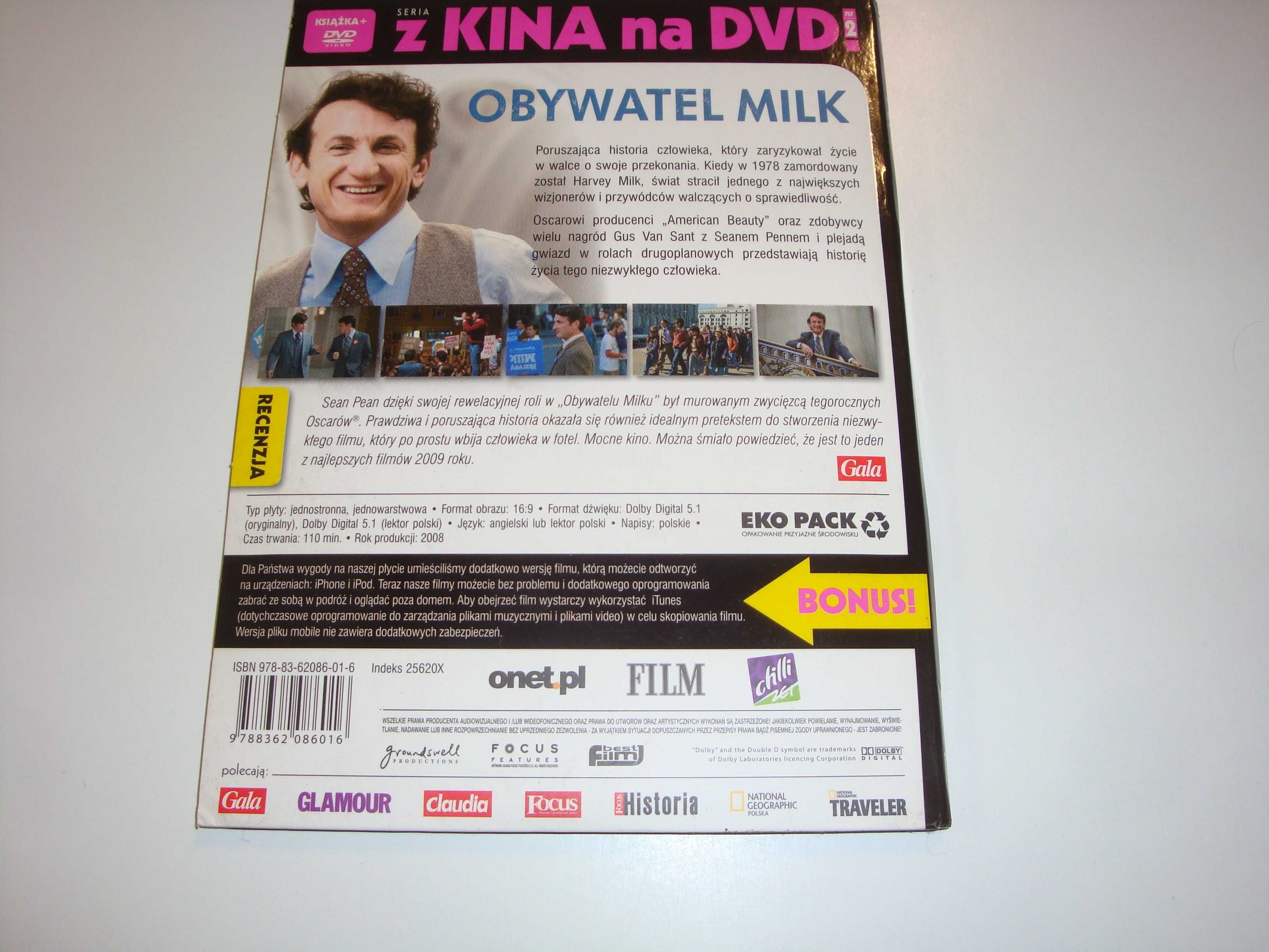 Film Obywatel Milk płyta DVD