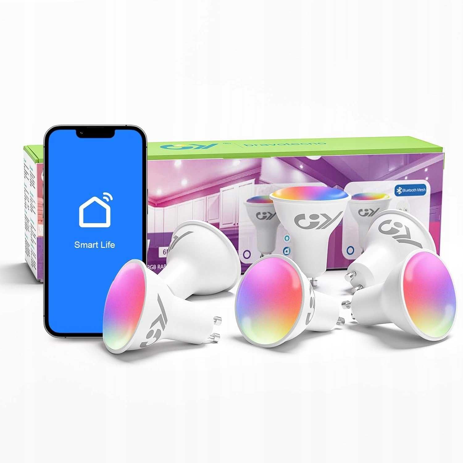 Inteligentne Żarówki LED G10 7W RGBCW Bluetooth Ściemnialne 500lm 6szt