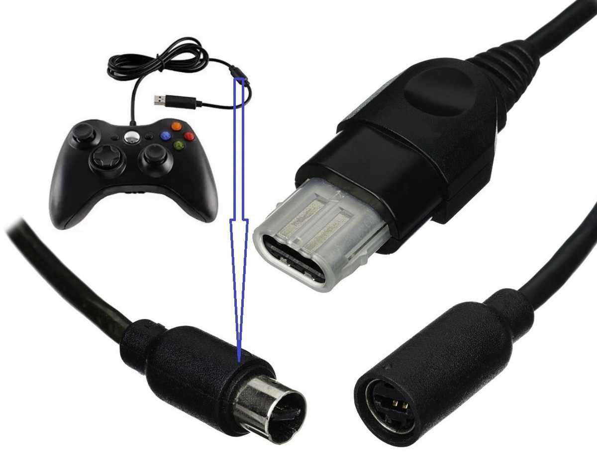 Kabel RGB SCART Xbox CLASSIC + Adapter pada Xbox 360 do Xbox Classic