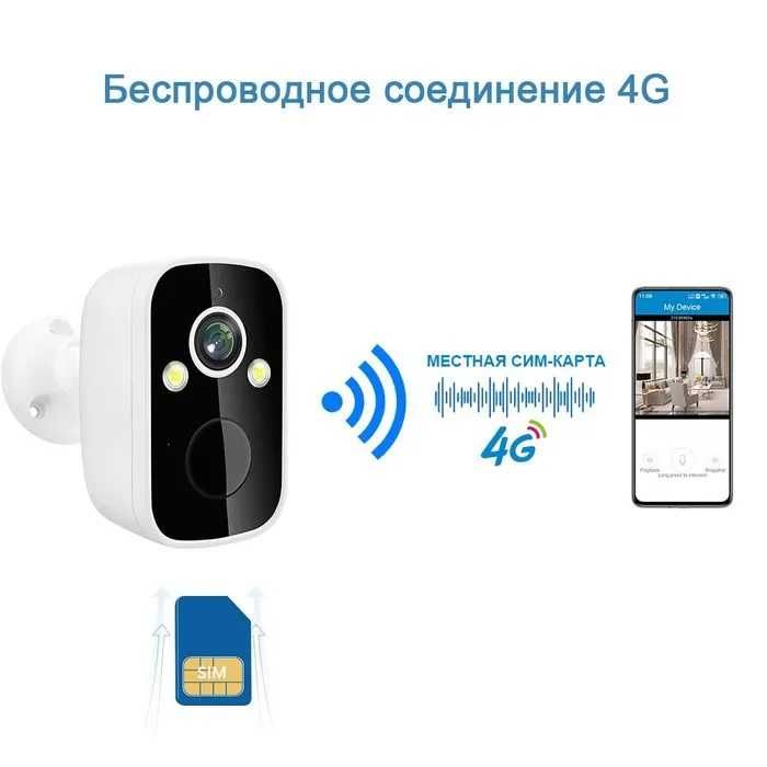 4G IP-камера наблюдения Tnnian T4, 5Мп. c аккумулятором 5000 мАч