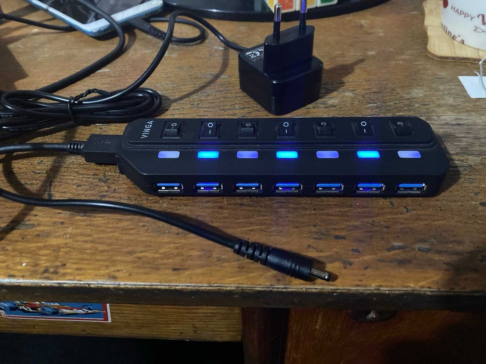 USB HUB VINGA 7 портів юсб хаб