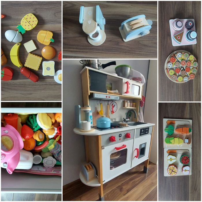 Drewniana kuchnia + akcesoria odbiór osobisty.