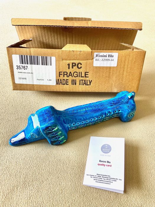 Escultura em Cerâmica Bitossi Figura de bassê (Aldo Londi)