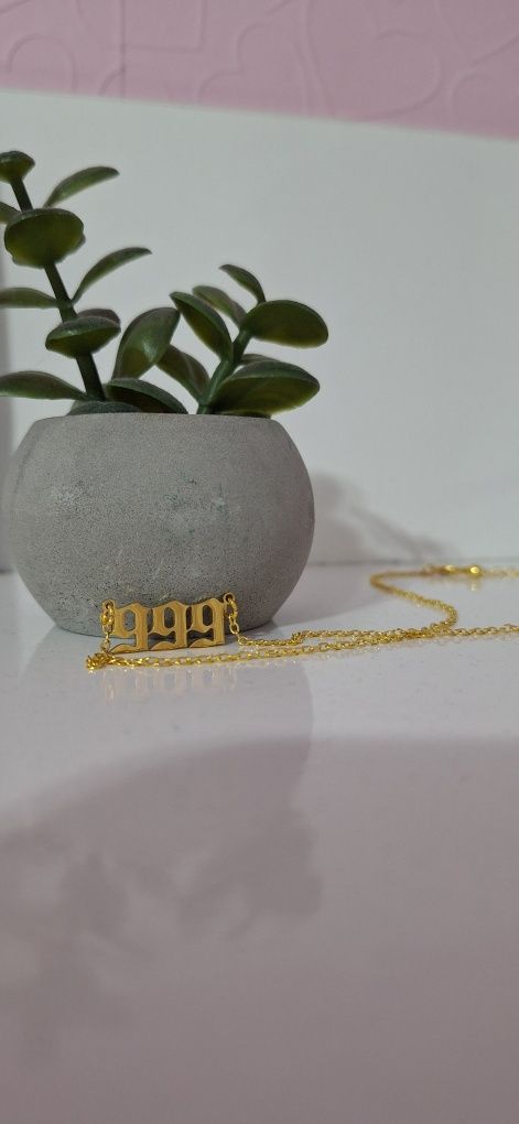 Necklace naszyjnik 999 angelic number juice wrld chain łańcuszek wisio