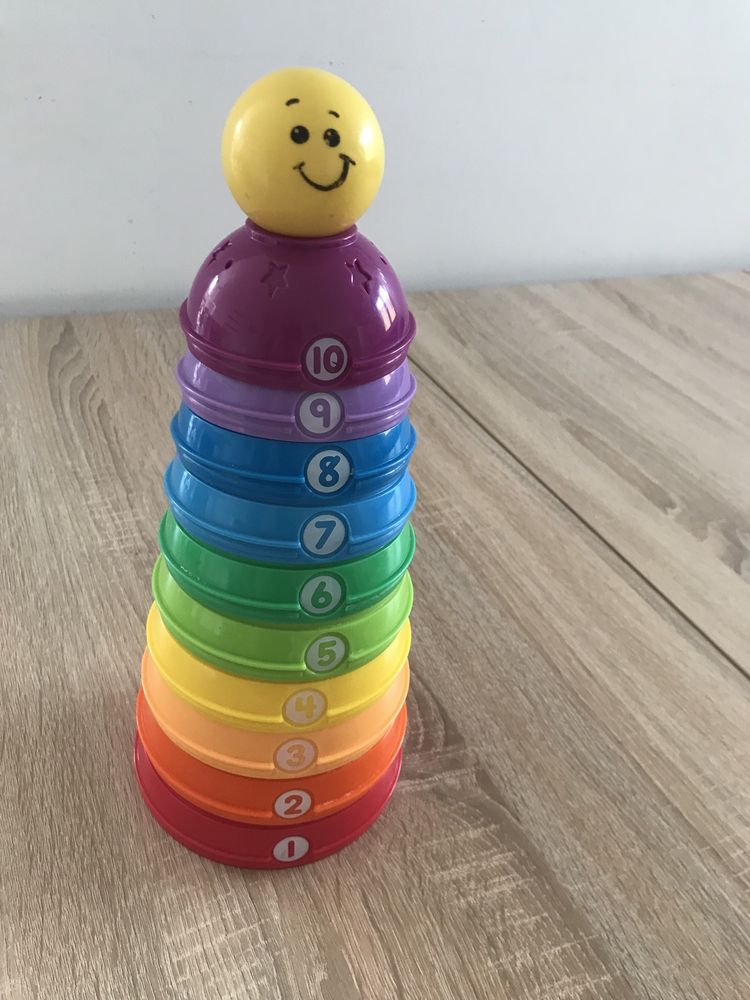 Fisher Price wieża piramida edukacyjna miseczki