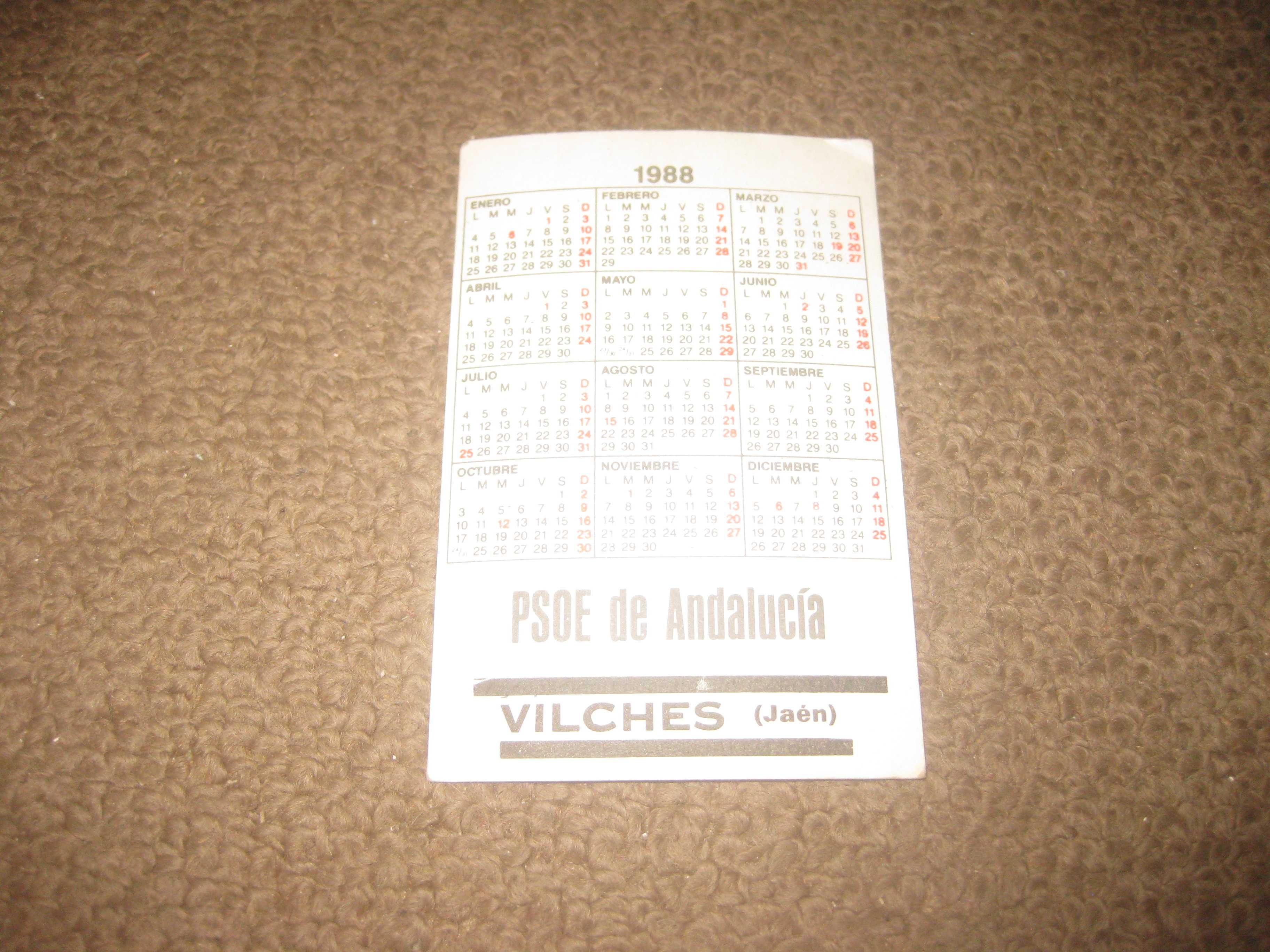 Calendário do Partido Político Espanhol "PSOE"