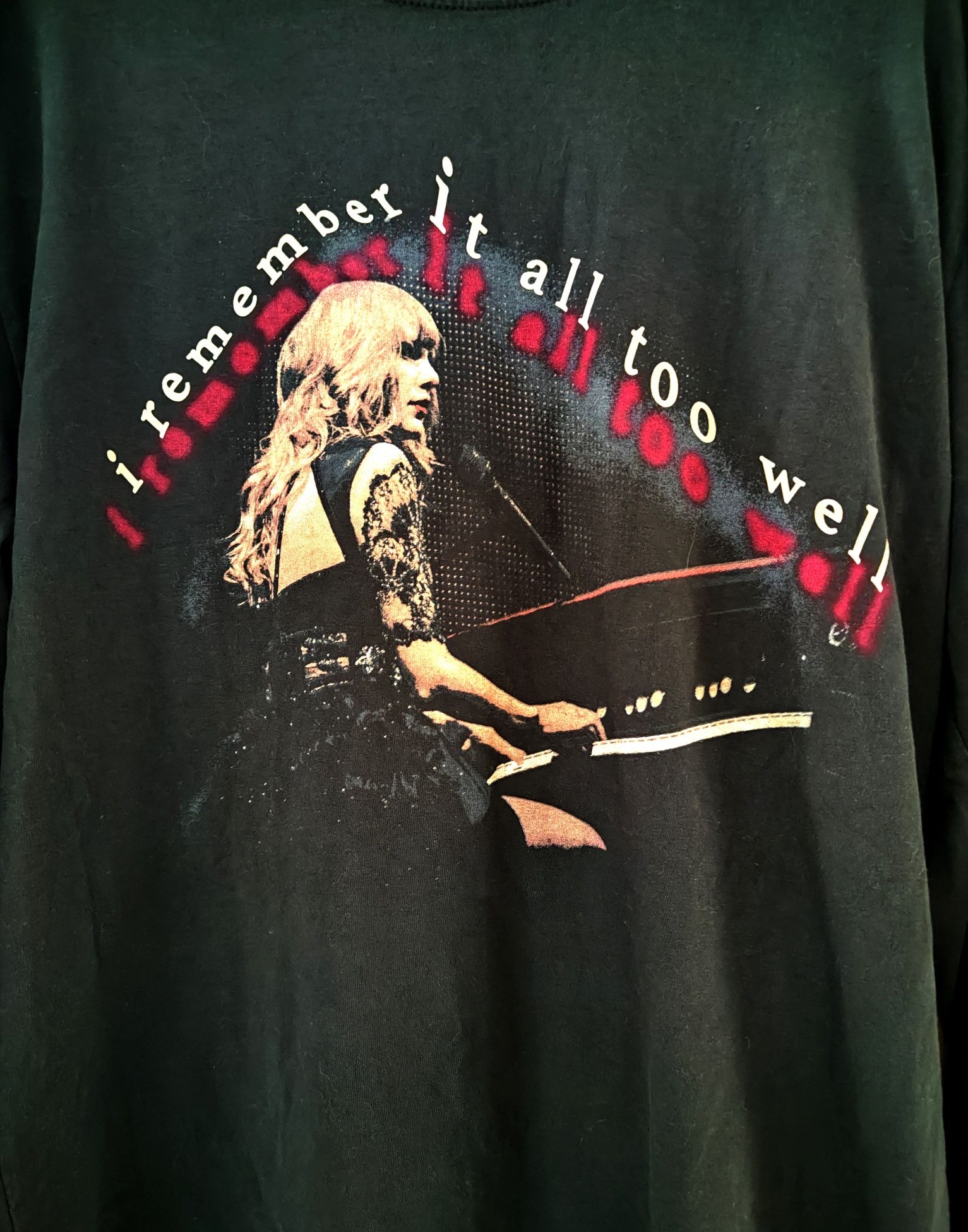 Bluza czarna z długim rękawem bluzka Taylor Swift official merch Red