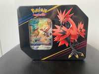 Pokemon TCG Mocku Art Tin Zapdos, crown zenith, 5 boosterow