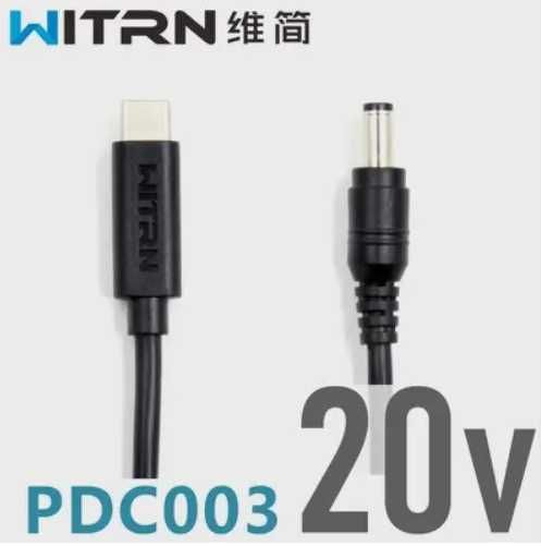 Кабель WITRN с PD/Кабель Type-C на DC 5,5x2,5/USB кабель QC на DC