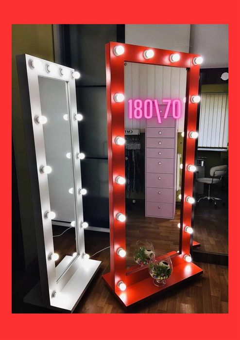 Пересувне дзеркало на колесах в повний зріст 180x70см.