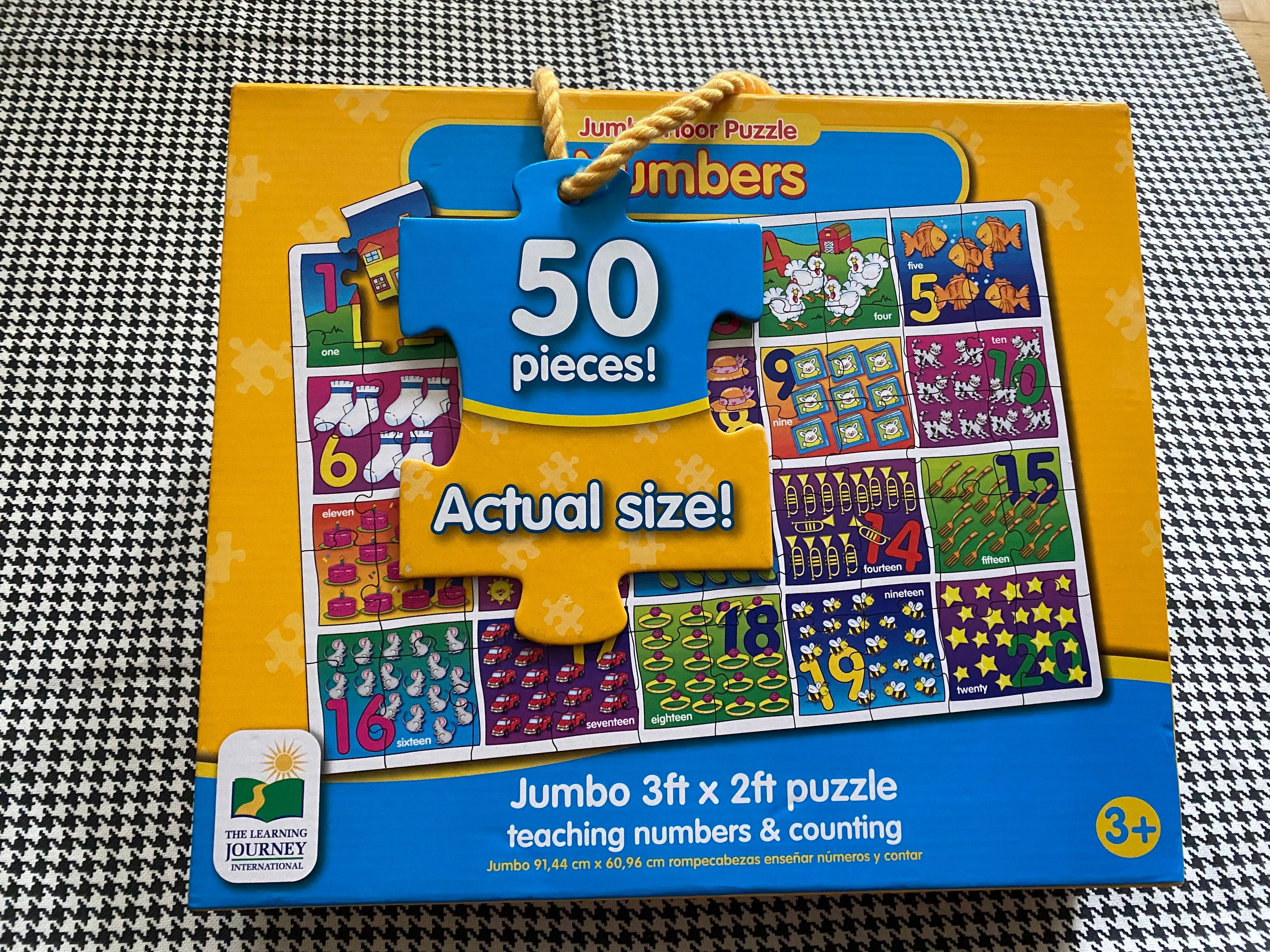 Super puzzle po angielsku, piękny jednorożec i książeczka