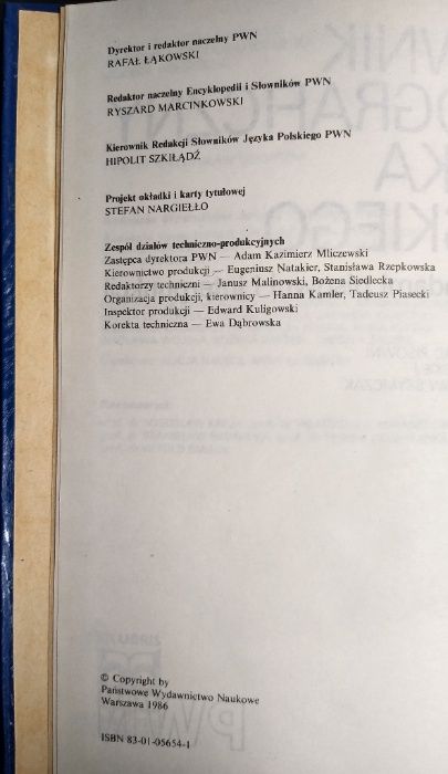 Słownik ortograficzny języka polskiego PWN Warszawa 1986