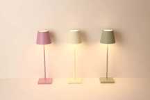 Akumulatorowa dotykowa lampka lampa led aluminium biała 38cm