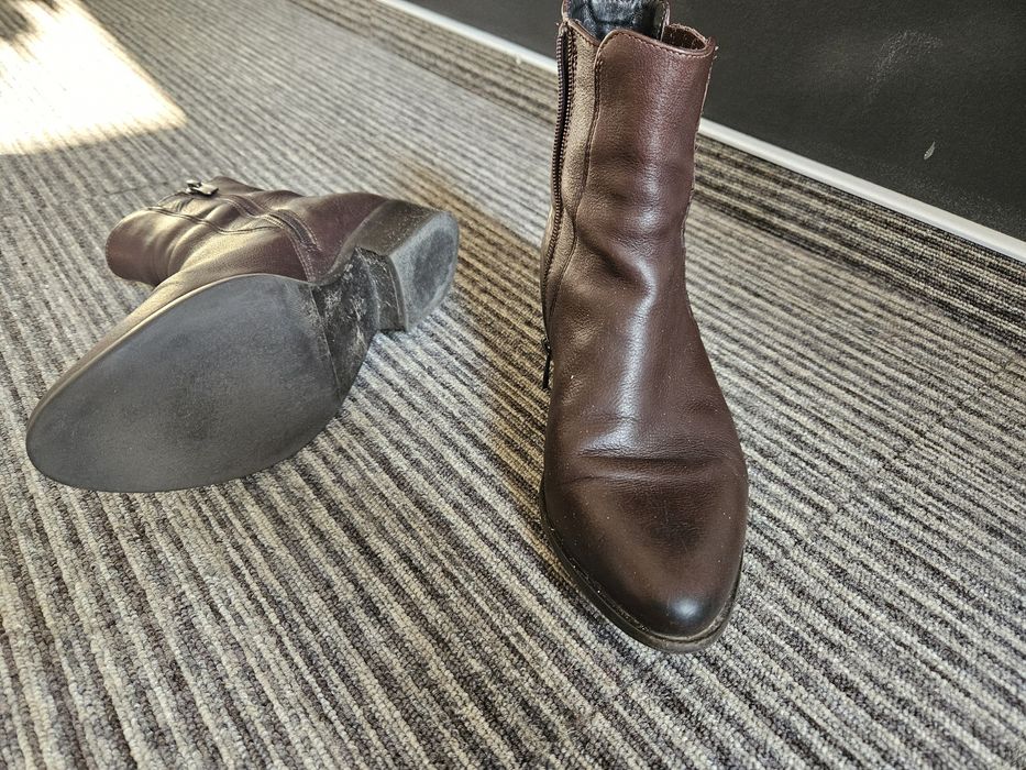 Skórzane botki gino rossi r 36 brazowe