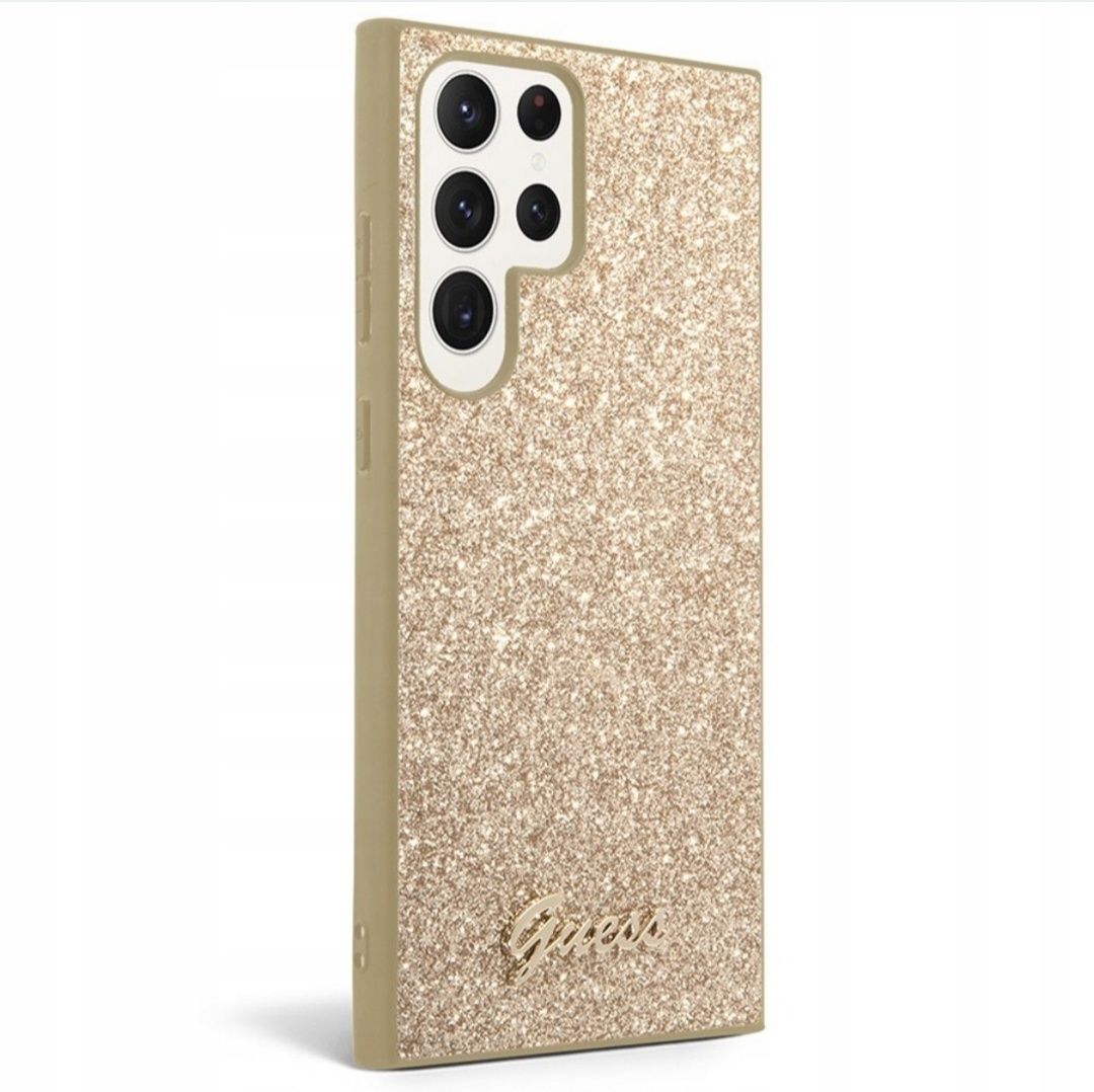 Oryginalne Etui GUESS hardcase Glitter Script Samsung s24 Ultra  Złoty