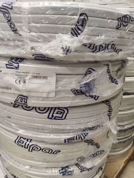 Przewód elpar 5x2,5, płaski miedziany drut podtynkowy, certyfikat CE