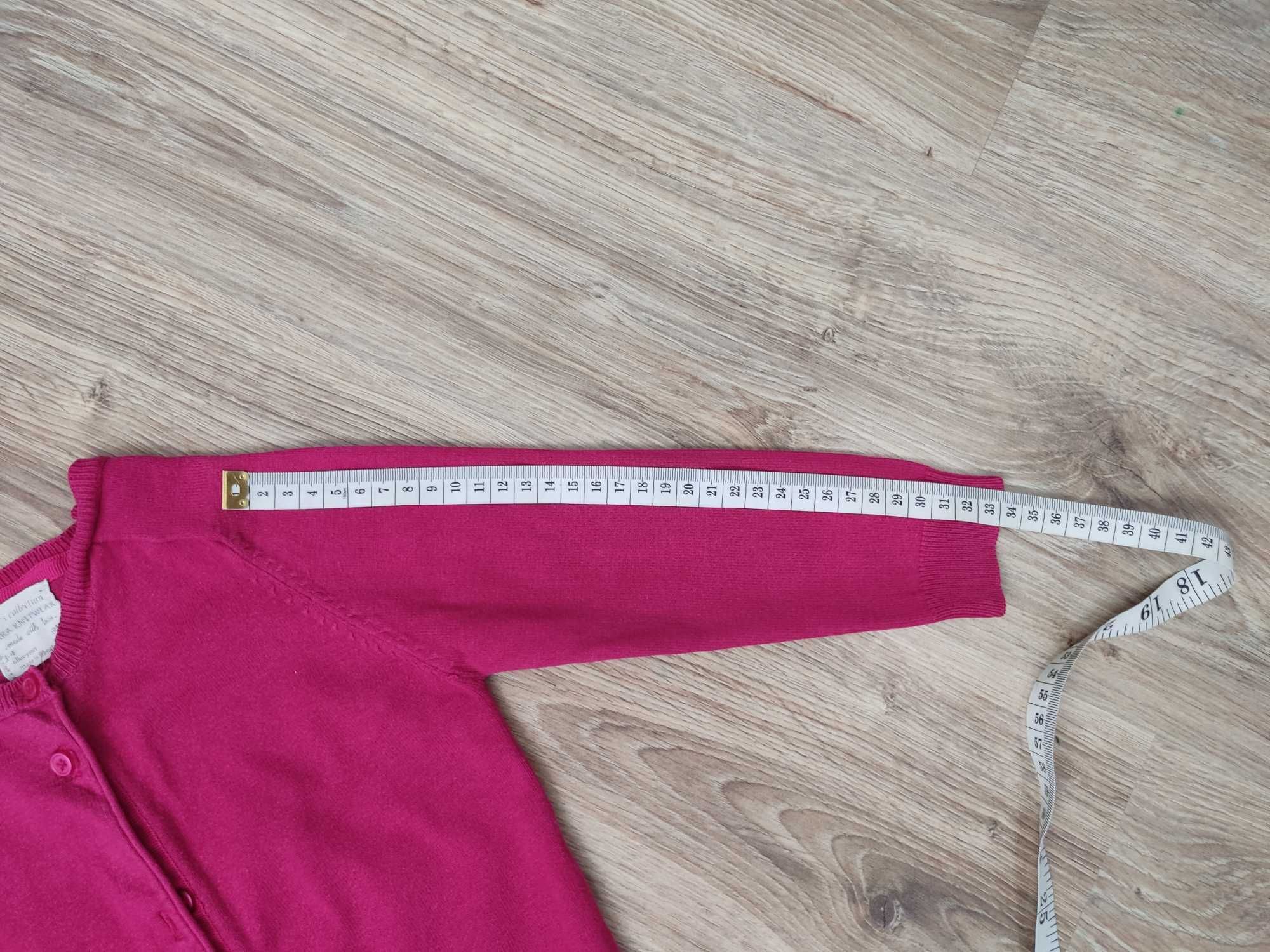 Sweterek zapinany Zara różowy rozmiar 104