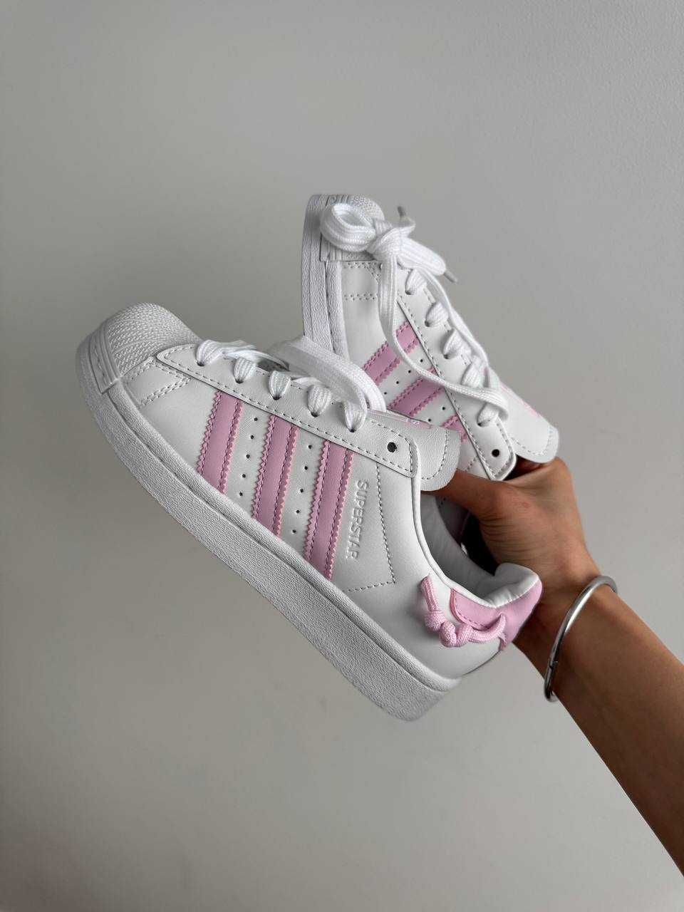 Женские кроссовки Adidas Superstar Knotted Rope White Pink 36-41 Хит!