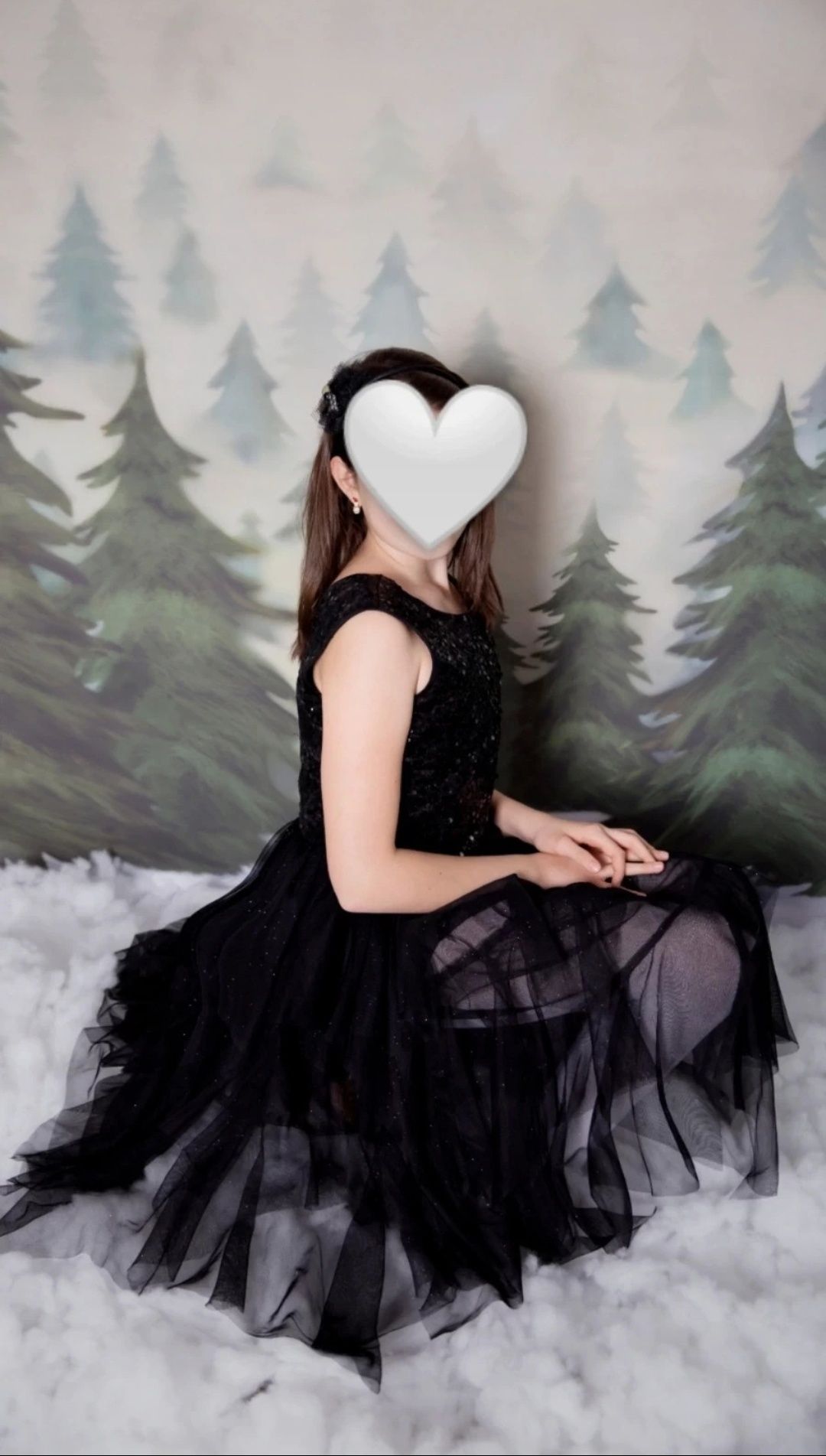 Sukienka czarna tiulowa rozmiar 170