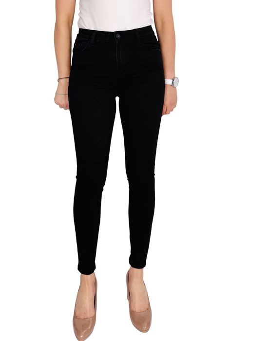 Czarne jeansy skinny z wysokim stanem S 36 Denim Co.