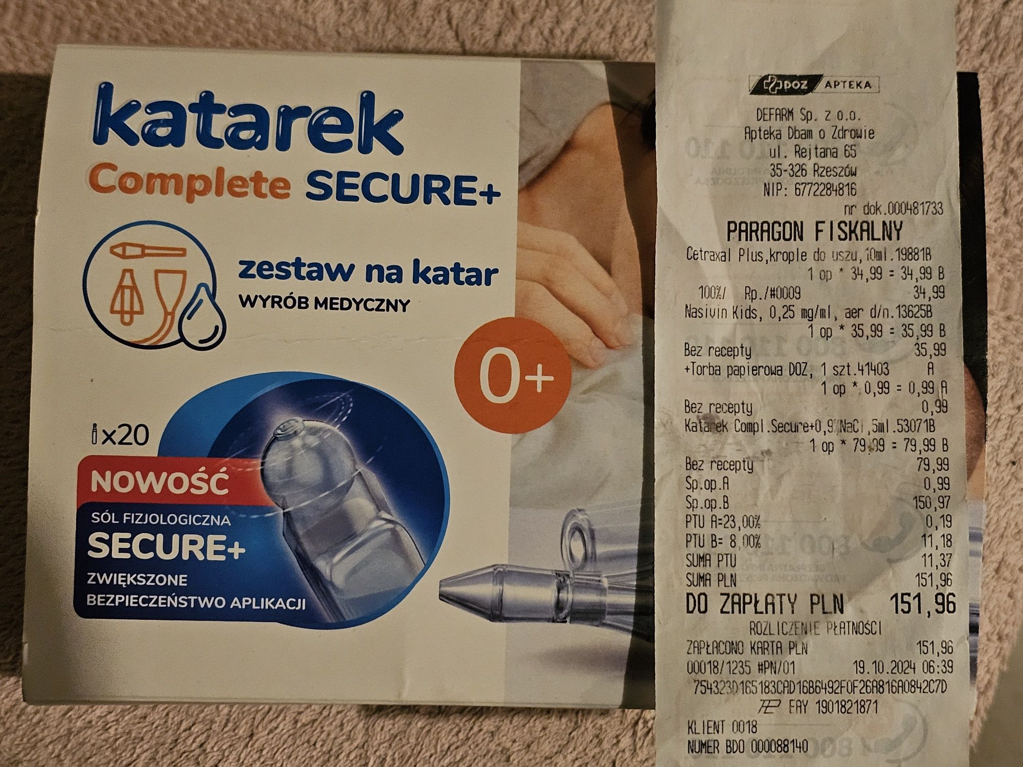 Zestaw na katar, wyprawka, aspirator do nosa dla niemowląt i dzieci a