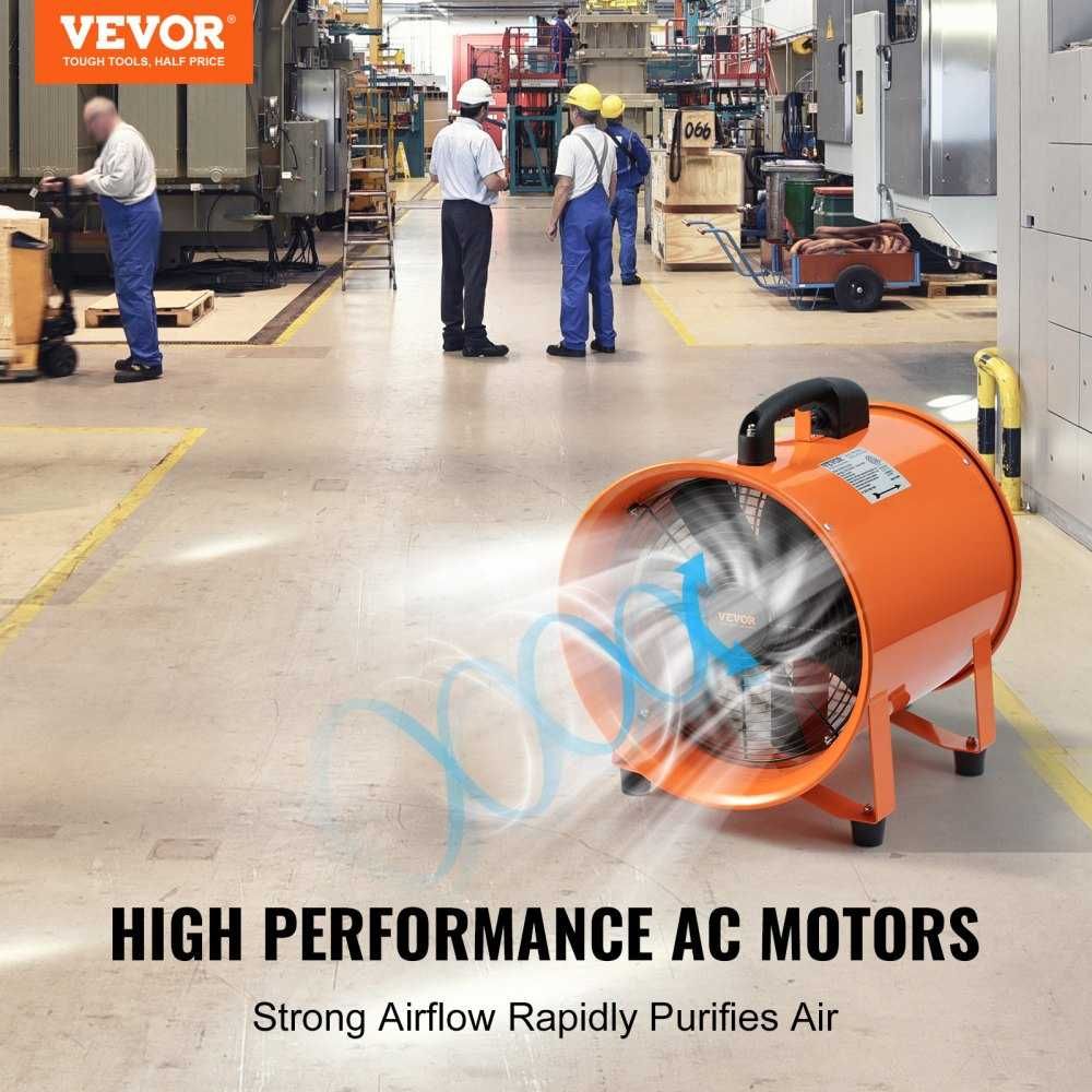 Ventilador Portátil VEVOR, Ø 30cm, Conduta de 10m, 367W 2574CFM