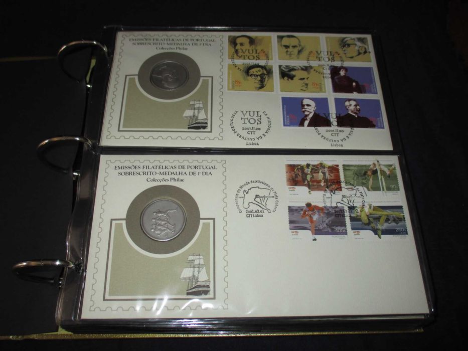 Colecção Sobrescrito-Medalha de 1º Dia 2001 a 2004 Philae Completo