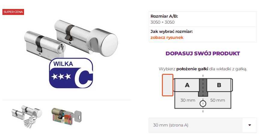 Zamek WILKA do drzwi