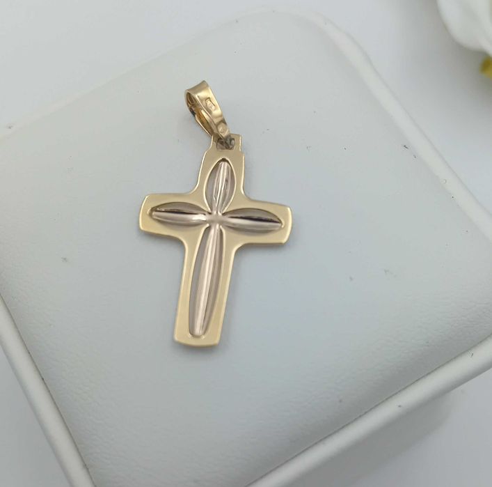 Złota Zawieszka Krzyż Krzyżyk próba 585 NOWA/ Fajne Okazje Radomsko